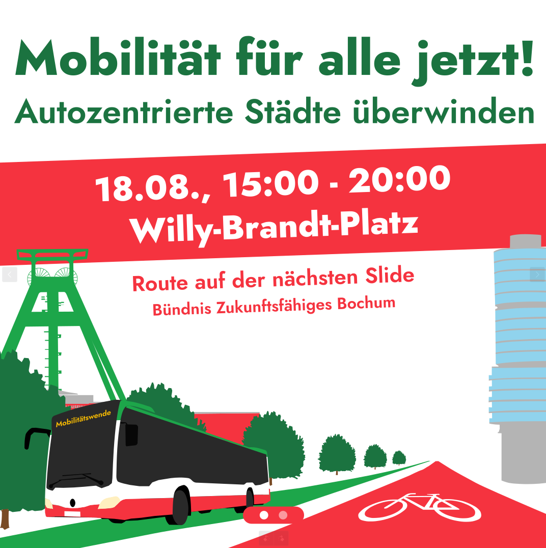 Aufruf zur Demo : Mobilität für alle jetzt! 18.08.23, 15h Rathaus