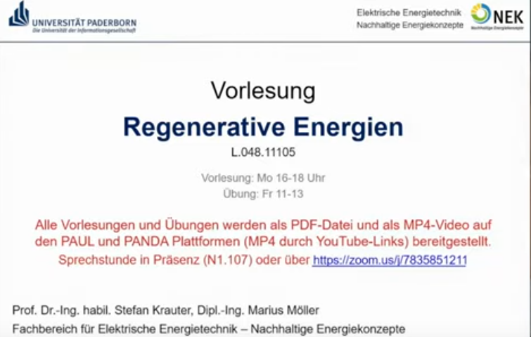 Vortrag Regenerative Energien (Prof. Dr. Krauter)