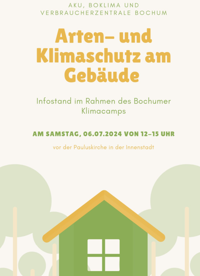 Vorführung und Gespräche auf dem KlimaCamp : Arten- und Klimaschutz am Gebäude